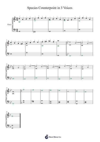 Species Counterpoint in 3 Voices Sheet Music by SharaEZ-Arr.Pritience
