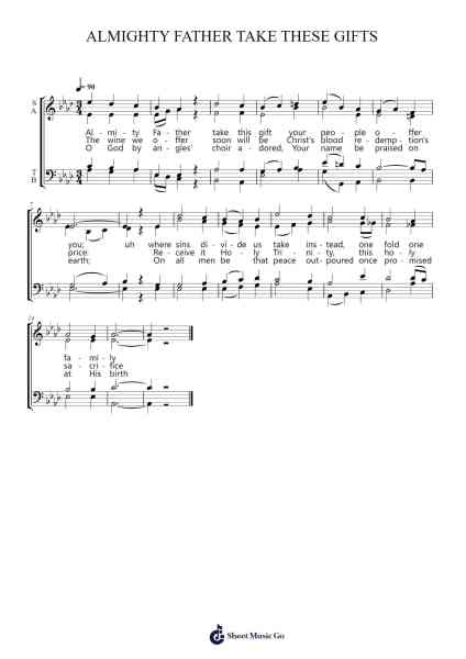 ALMIGHTY FATHER TAKE THESE GIFTS Sheet Music by Felix Mendelssohn-Arr.Prittlay
