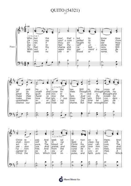 Who, But the Soul That's Led to Know Sheet Music by Sir William Horsely-Arr.Maltzster Colcott