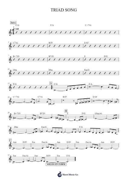 TRIAD SONG Sheet Music by Wolfgang Muthspiel/Rebekka Bakken-Arr.Davexy Tykins