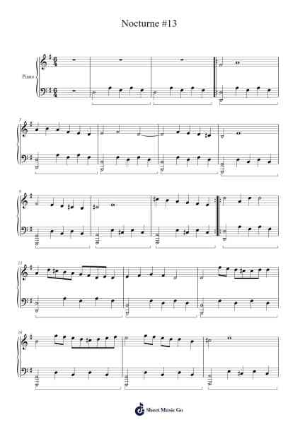 Nocturne #13 Sheet Music by Ronald Karle-Arr.Childdy Whitkin