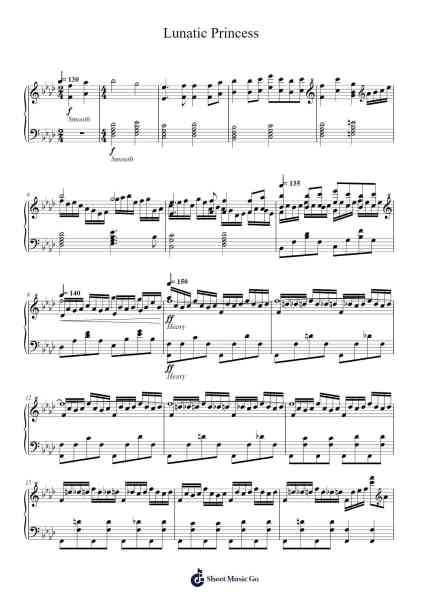 Lunatic Princess Sheet Music by Kaguya-Arr.Brongus Chadkiel