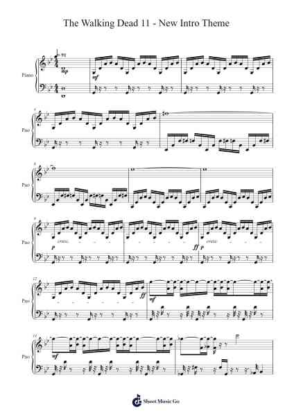 The Walking Dead 11 - New Intro Theme Sheet Music by Bear McCreary-Arr.Conboyle