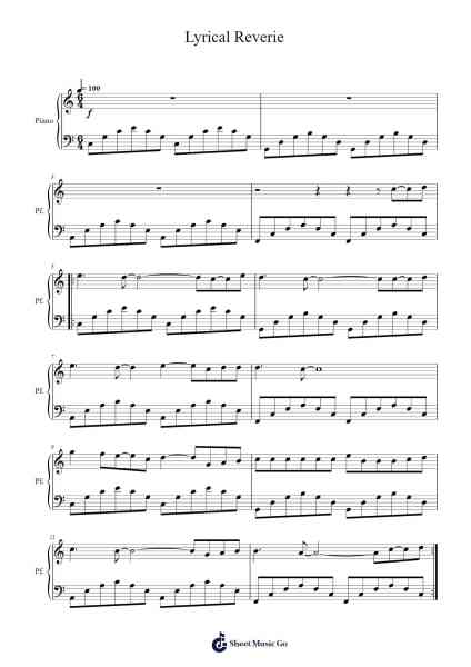 Lyrical Reverie Sheet Music by Padleen-Arr.Dunnnic