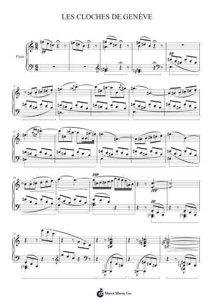 Années de Pèlerinage, Première année: Suisse, S.160 No. 9 "Les cloches de Genève" Sheet Music by Franz Liszt-Arr.Gwenter Stedi