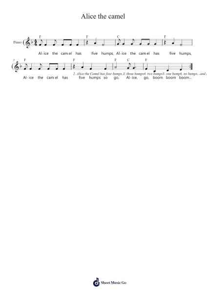 Alice the camel Sheet Music by Traditional-Arr.Woodthorne Rylee