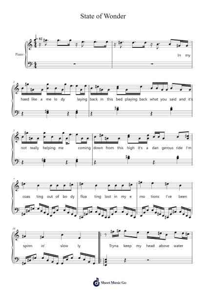 State of Wonder Sheet Music by Inverness/Anthony Russo/Kangdaniel-Arr.Lawwald