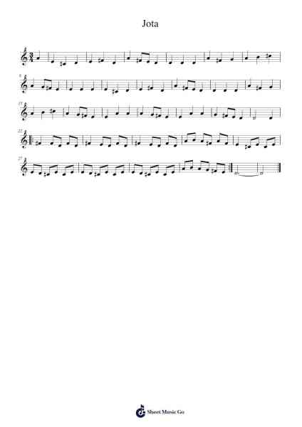 Jota Sheet Music by Unknown author-Arr.Tifstal Noelvogt