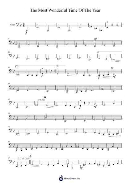 The Most Wonderful Time Of The Year Sheet Music by Eddie Pola/George Wyle-Arr.Bulwatt Beergrant