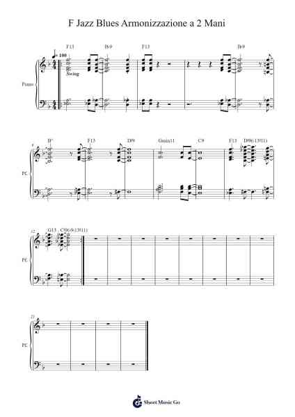 F Jazz Blues Armonizzazione a 2 Mani Sheet Music by Hesworth Blyhood-Arr.Kitfy