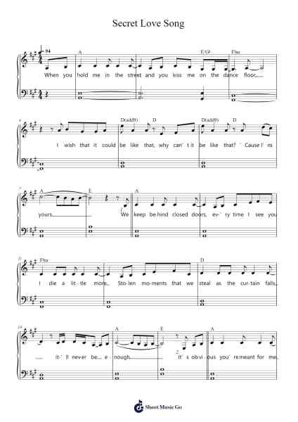 Secret Love Song Sheet Music by Little Mix-Arr.Hores