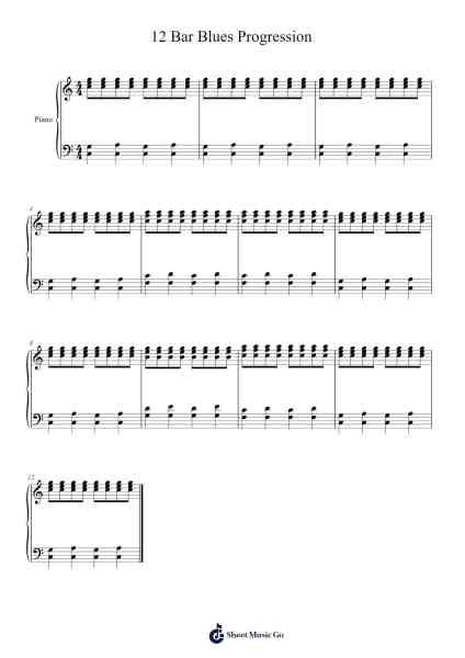 12 Bar Blues Progression 樂譜由 undefined - 編曲 Huttwer Sampland