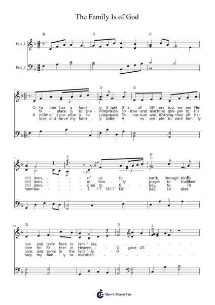 The Family Is of God Sheet Music by Russtan Rhysgail-Arr.Wesquinn Bunmeg