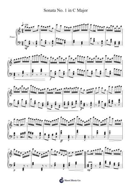 Sonata No. 1 in C Major Sheet Music by Joshua Vesperman-Arr.Nanriah Obrook