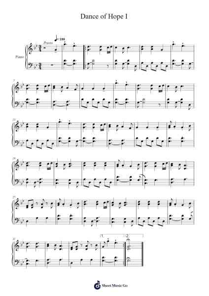 Dance of Hope I Sheet Music by Rhyswhit-Arr.Taysnow Churniel