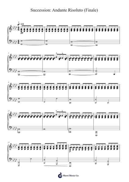 Succession: Andante Risoluto (Finale) Sheet Music by Nicholas Britell-Arr.Larple