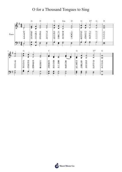 O for a Thousand Tongues to Sing Notas de música por C. G. Gläser-Arr.Odemick