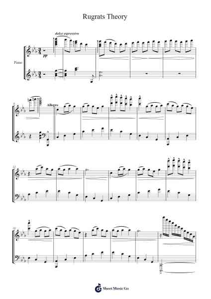 Rugrats Theory Sheet Music by Crusher-Arr.Sunence Vejoan
