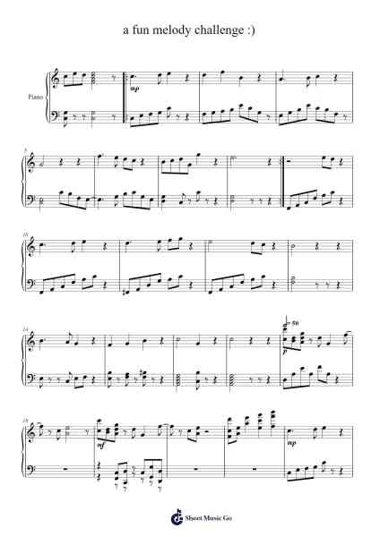 a fun melody challenge :) Sheet Music by Craigil-Arr.Foxbroad Wilsey