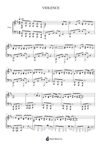 VIOLENCE Sheet Music by 女王蜂-Arr.Hagpold