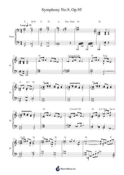 Symphony No. 9 in E Minor, Op. 95 "From the New World" Sheet Music by Antonín Dvořák-Arr.Lynchric