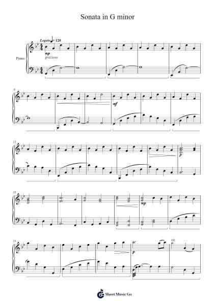 Sonata in G minor Sheet Music by Luke Mendoza-Arr.Temlouie Ramsjo