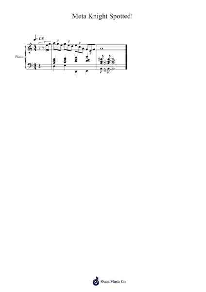 Meta Knight Spotted! Sheet Music by Hirokazu Ando-Arr.Barias Raborn