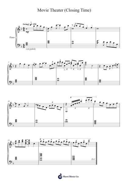 Movie Theater (Closing Time) Sheet Music by Eric "ConcernedApe" Barone-Arr.Sumia