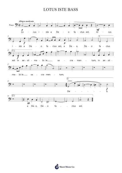 LOTUS ISTE BASS Sheet Music by Anton Bruckner-Arr.Selo Lysel