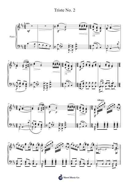Triste No. 2 Sheet Music by Eduardo Fabini-Arr.Eipsgold Maudman