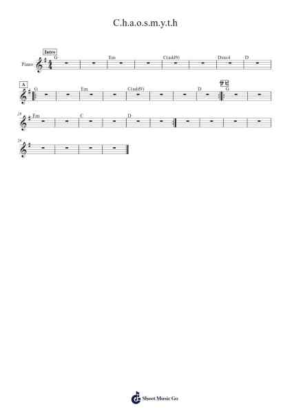 C.h.a.o.s.m.y.t.h Sheet Music by Hornsea Clarkhouse-Arr.Ronbard