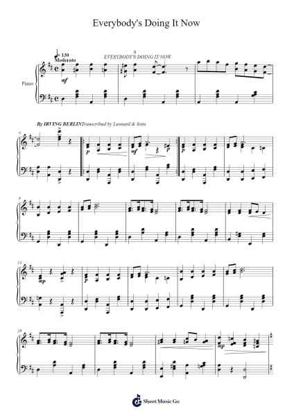 Everybody's Doing It Now Sheet Music by Irving Berlin-Arr.Pibriel Pute
