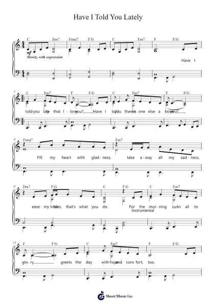 Have I Told You Lately Sheet Music by Van Morrison-Arr.Latckens