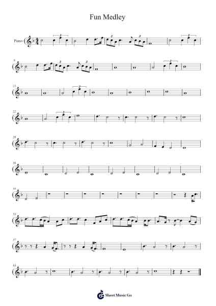 Fun Medley Sheet Music by -Arr.Chrislus Edtience