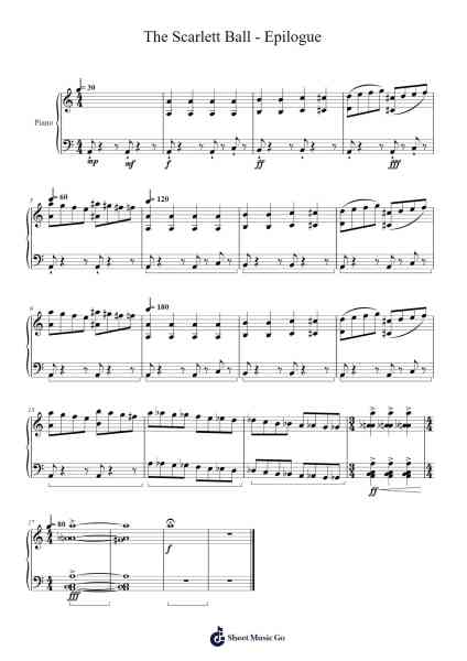 The Scarlett Ball - Epilogue Sheet Music by Noahbrey-Arr.Duttledk Corh