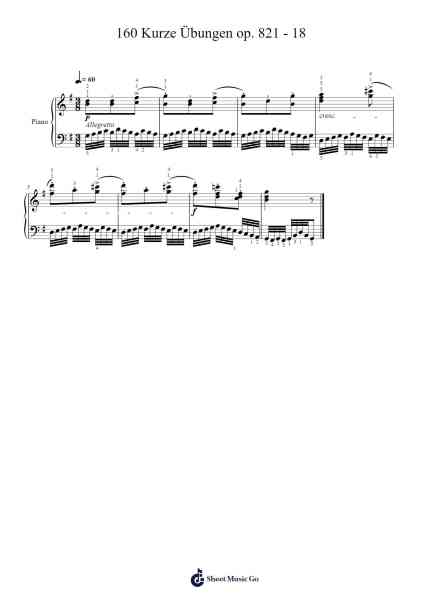 160 Kurze Übungen, Op. 821: No. 18 Sheet Music by Carl Czerny-Arr.Latnence