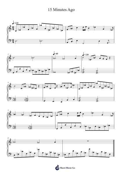 15 Minutes Ago Sheet Music by Unknown author-Arr.Carlchols