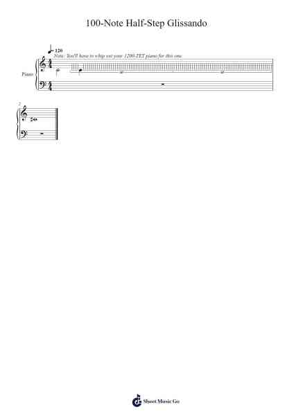 100-Note Half-Step Glissando Sheet Music by AlienMeepers2-Arr.Virquinn Hoodvid