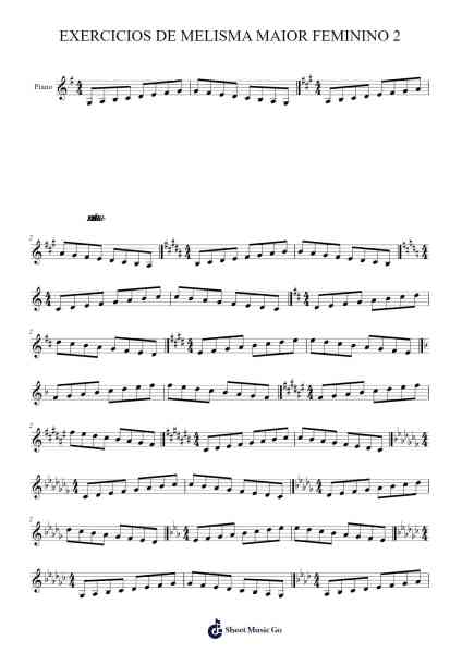 EXERCICIOS DE MELISMA MAIOR FEMININO 2 Sheet Music by @diego29-Arr.Hugill