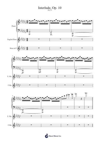 Interlude, Op. 10 Sheet Music by Hunter Garrett-Arr.Fasil Murseph