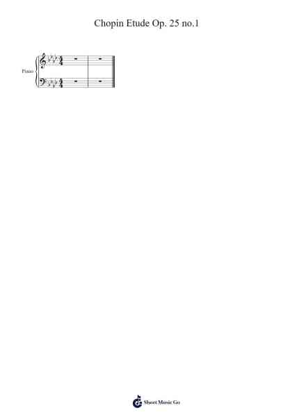 Chopin Etude Op. 25 no.1 Sheet Music by Fryderyk Chopin-Arr.Hifaithe Fojames