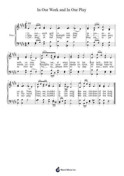 In Our Work and In Our Play Sheet Music by Poundnions-Arr.Buckchad