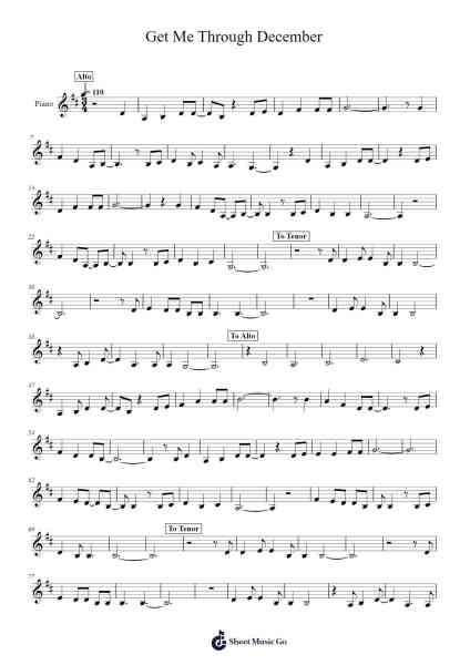 Get Me Through December Sheet Music by -Arr.Everbloor Frankrl