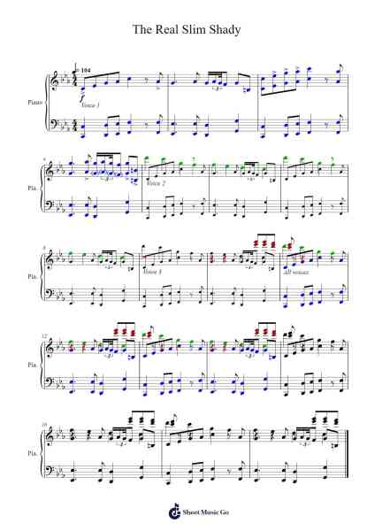 The Real Slim Shady Sheet Music by Eminem-Arr.Yedlis Nycol