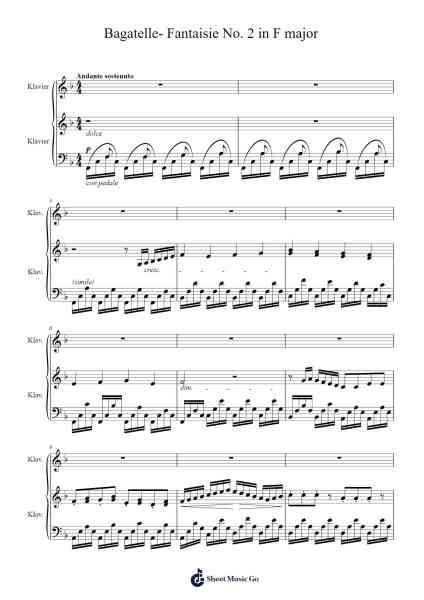 Bagatelle- Fantaisie No. 2 in F major Sheet Music by Nico Clemens-Arr.Gemten Churhy