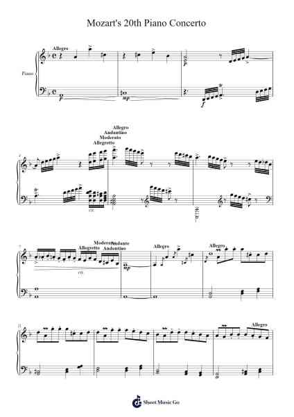 Piano Concerto No. 20 in D Minor, K. 466 樂譜由 undefined - 編曲 Haletra Kimstone