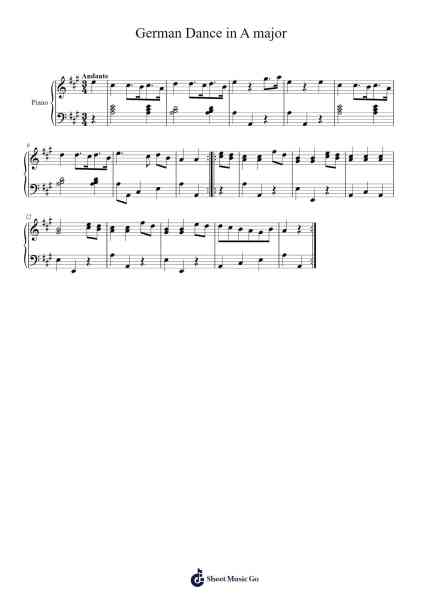 German Dance in A major Sheet Music by F.J. Haydn-Arr.Brobraith Zeyer