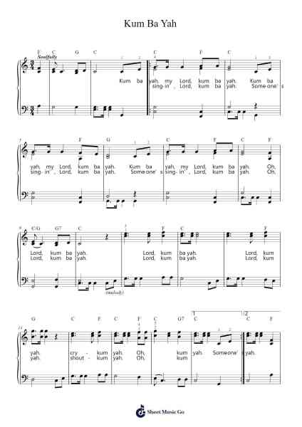 Kum Ba Yah Sheet Music by African-American Spiritual-Arr.Hornker