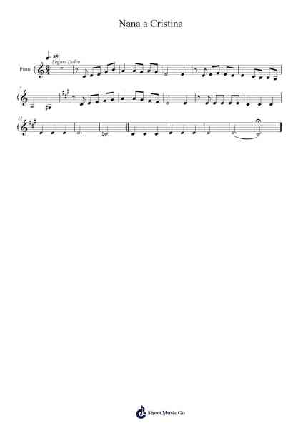 Nana a Cristina Sheet Music by Dante Andreo-Arr.Lesvien Billjay