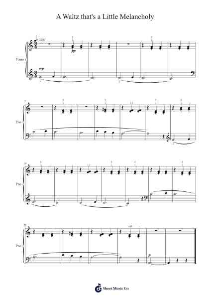A Waltz that's a Little Melancholy Sheet Music by Ruth Schonthal-Arr.Jeno Willlotte